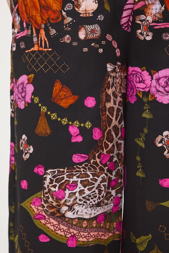 Medicine spodnie wide leg damskie z lyocellem RS26-SPD650 czarny