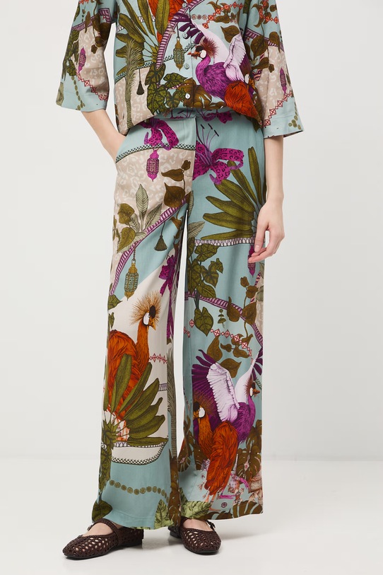 Medicine spodnie wide leg damskie z lyocellem RS26-SPD650 multicolor RS26