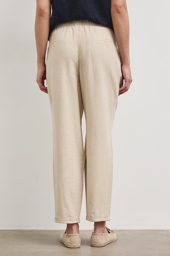 Odzież Spodnie chinos damskie z lnem RS26-SPD702 beżowy