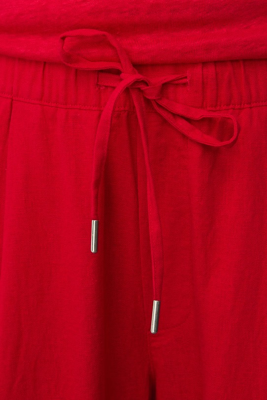 Spodnie chinos damskie z lnem czerwony RS26-SPD702