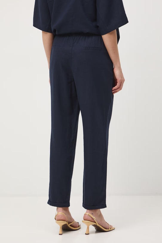 Odzież Spodnie chinos damskie z lnem RS26-SPD702 granatowy