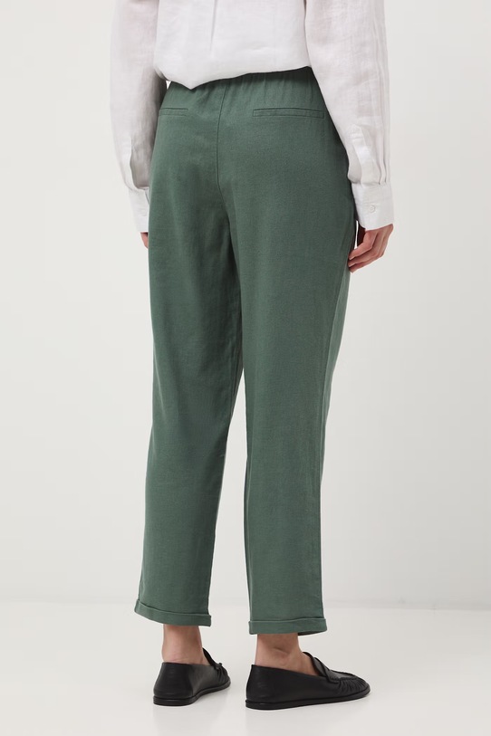 Odzież Spodnie chinos damskie z lnem RS26-SPD702 zielony