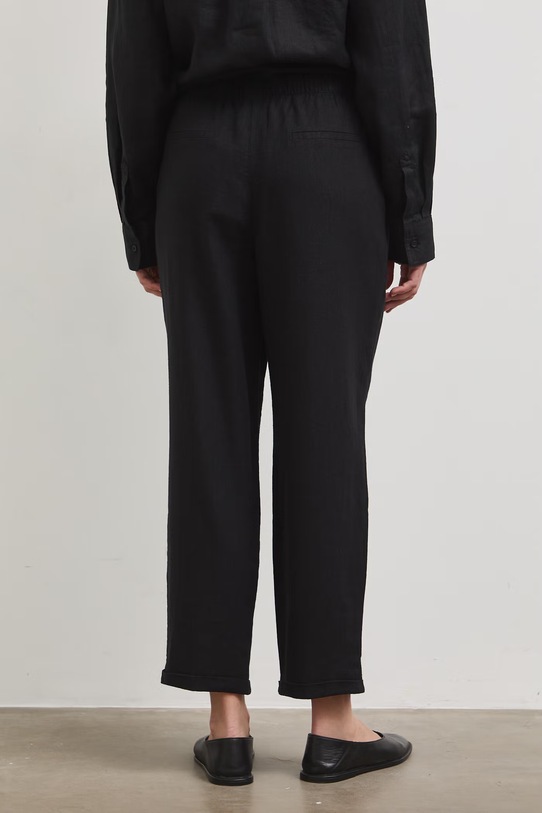 Odzież Spodnie chinos damskie z lnem RS26-SPD702 czarny