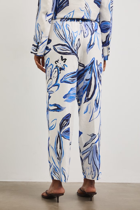 Odzież Spodnie chinos damskie z lnem RS26-SPD801 beżowy