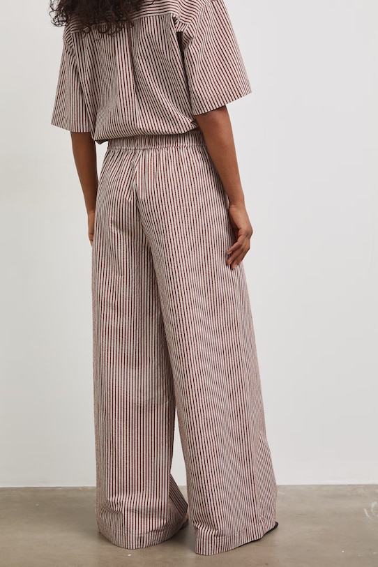 Odzież Spodnie wide leg damskie bawełniane RS26-SPD803 brązowy