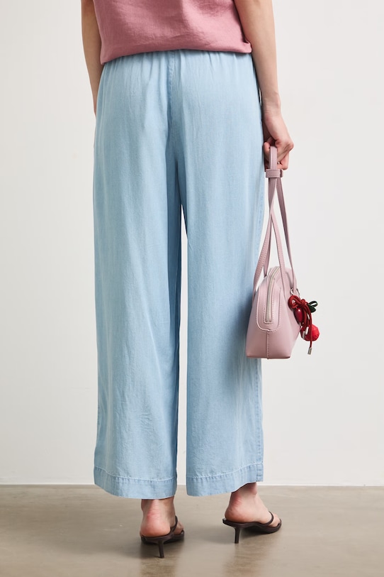 Odzież Spodnie culottes damskie z lyocellu RS26-SPD804 niebieski