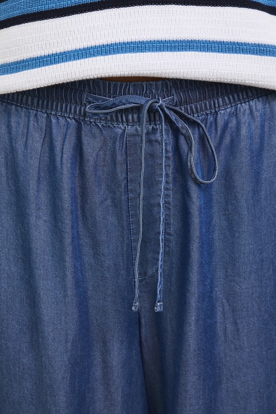 Spodnie culottes damskie z lyocellu granatowy RS26-SPD804