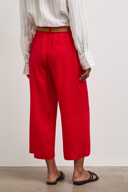 Odzież Spodnie culottes damskie z lyocellu RS26-SPD805 czerwony