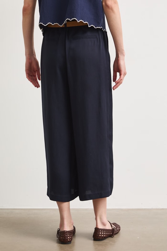 Odzież Spodnie culottes damskie z lyocellu RS26-SPD805 granatowy