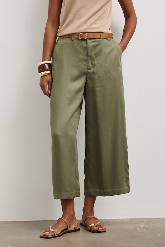 Medicine spodnie culottes damskie z lyocellu RS26-SPD805 zielony RS26