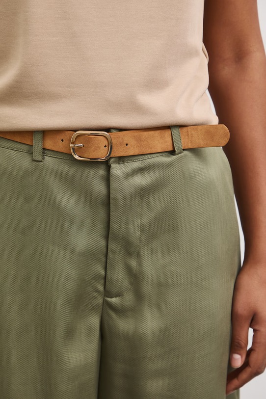 Spodnie culottes damskie z lyocellu zielony RS26-SPD805