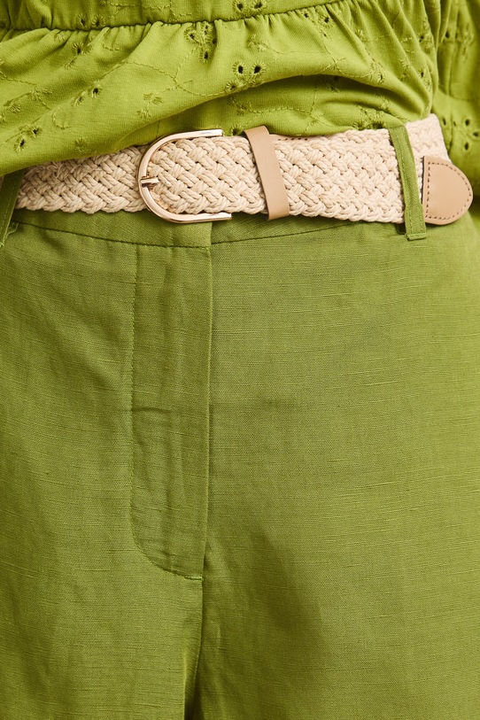 Medicine штани culottes жіночі з додаванням льону зелений RS26-SPD901