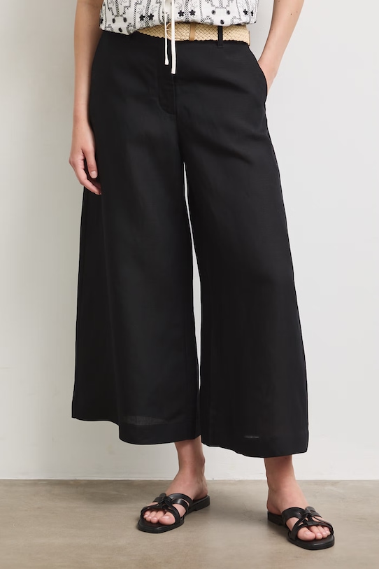 Oblečení Medicine kalhoty culottes dámské s příměsí lnu RS26-SPD901 černá