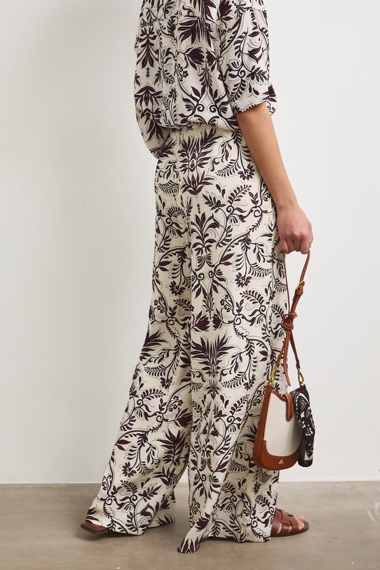 Odzież Spodnie wide leg damskie z wiskozą RS26-SPD907 beżowy