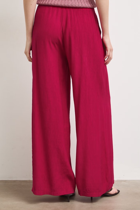 Odzież Spodnie wide leg damskie z wiskozą RS26-SPD907 czerwony