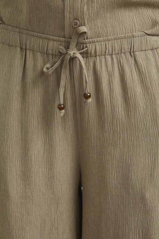 Spodnie wide leg damskie z wiskozą zielony RS26-SPD907