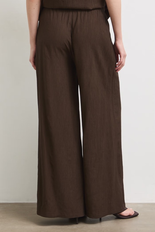 Odzież Spodnie wide leg damskie z wiskozą RS26-SPD907 brązowy