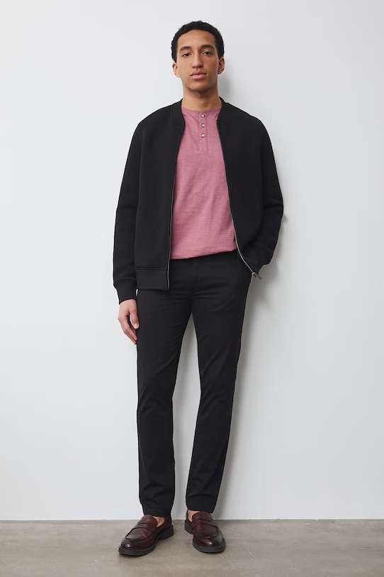 Chino kalhoty pánské bavlněné s elastanem černá RS26-SPM060