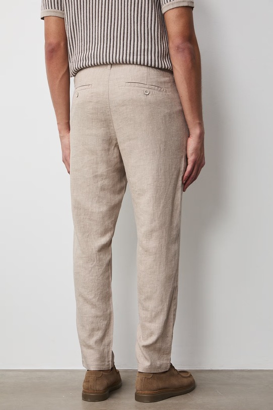 Odzież Medicine spodnie chinos męskie z lnem RS26-SPM073 beżowy