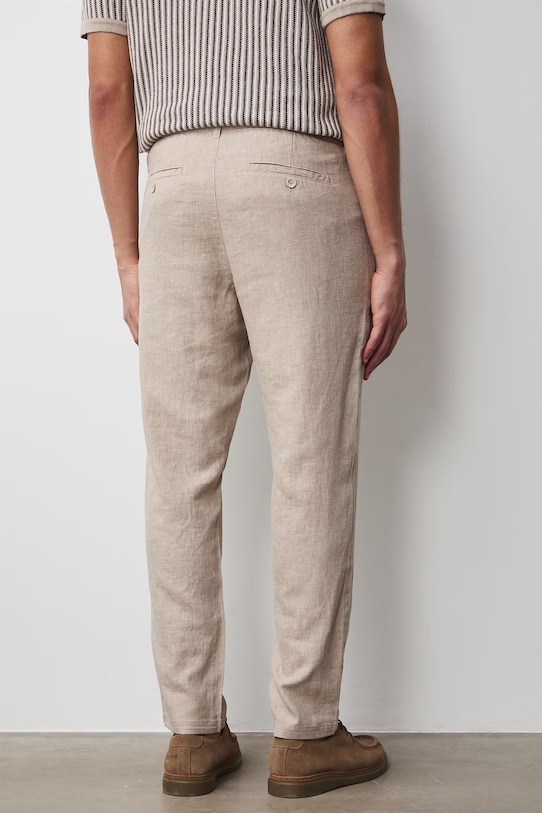 Odzież Medicine spodnie chinos męskie z lnem RS26-SPM073 beżowy