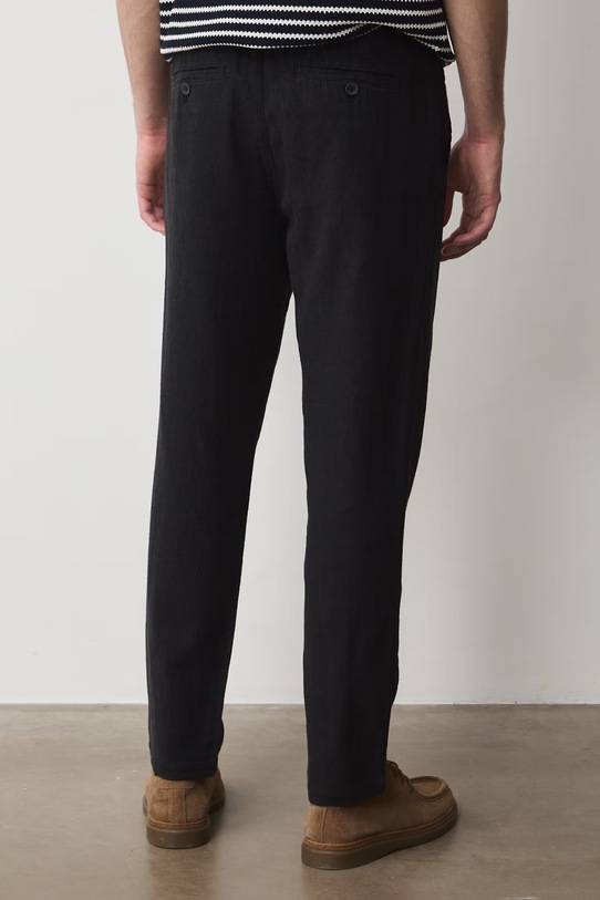 Odzież Medicine spodnie chinos męskie z lnem RS26-SPM073 czarny