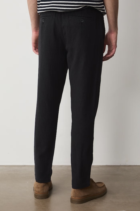 Odzież Medicine spodnie chinos męskie z lnem RS26-SPM073 czarny