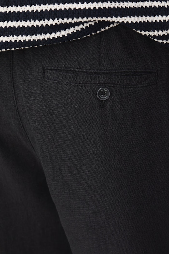 Medicine spodnie chinos męskie z lnem czarny RS26-SPM073