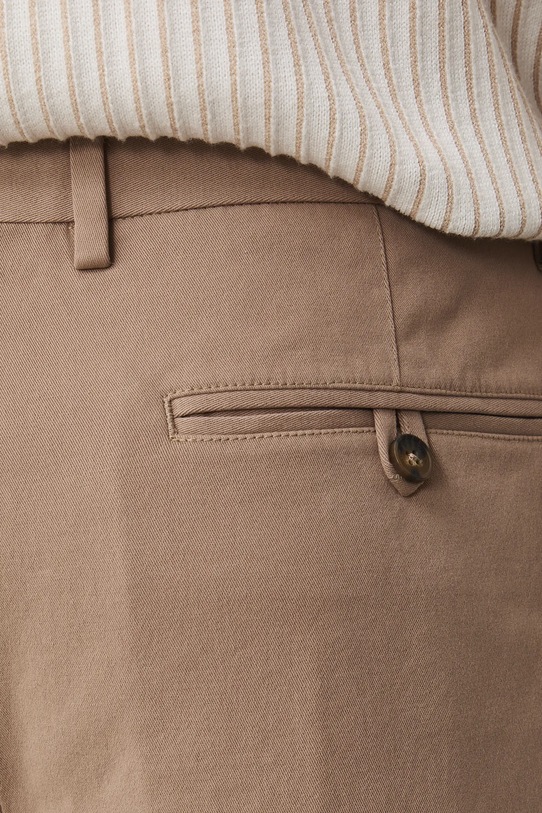 Bavlnené nohavice s elastanom, hladké béžová RS26-SPM302