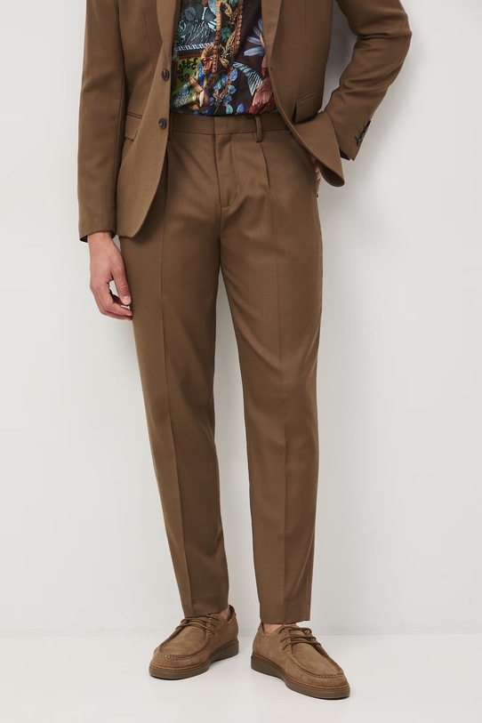 Medicine spodnie chinos męskie wełniane RS26-SPM620 brązowy RS26