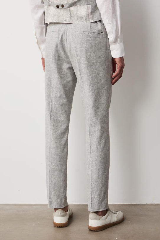 Odzież Medicine spodnie chinos męskie z domieszką lnu RS26-SPM720 beżowy