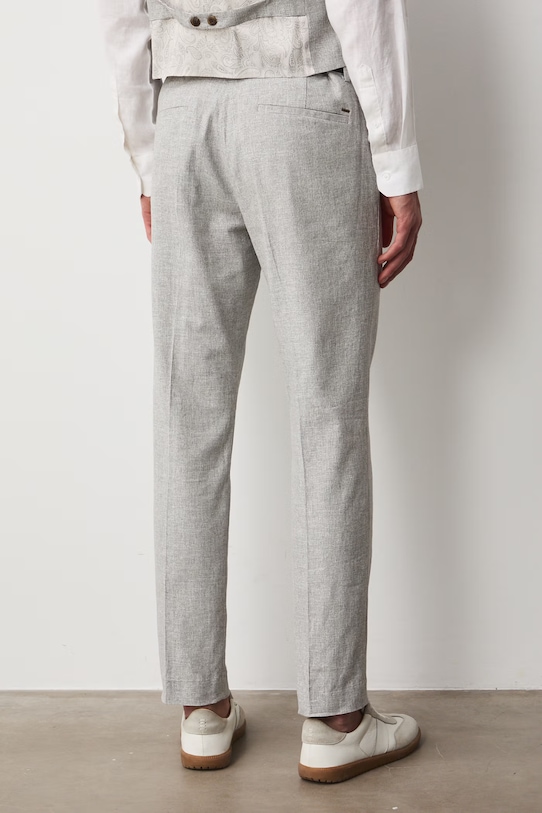 Odzież Medicine spodnie chinos męskie z domieszką lnu RS26-SPM720 beżowy