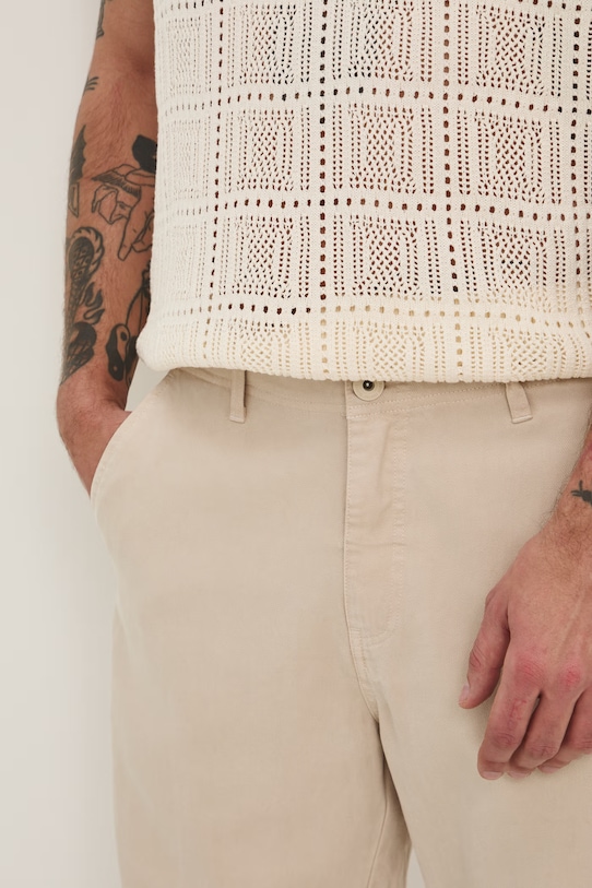 Nohavice chinos pánske s lyocellom béžová RS26-SPM802