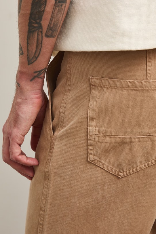 Spodnie chinos męskie z lyocellem beżowy RS26-SPM802