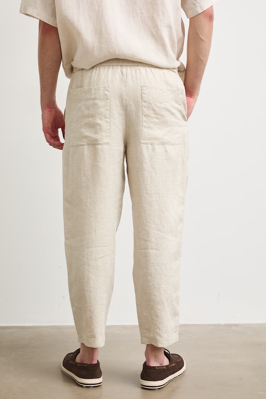 Odzież Medicine spodnie chinos męskie lniane RS26-SPM905 beżowy
