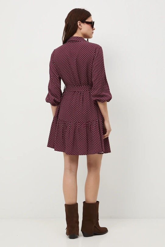 Odzież Sukienka damska mini z paskiem wzorzysta RS26-SUD010 brązowy