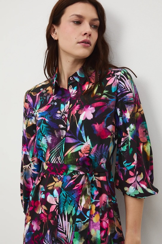 Sukienka damska mini z paskiem wzorzysta multicolor RS26-SUD010