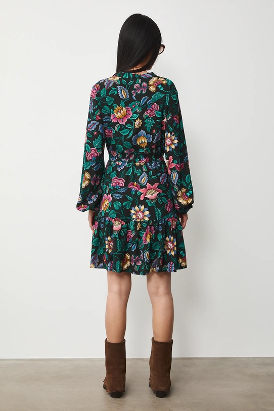 Oblečenie Šaty dámske mini z viskózy vzorovaná RS26-SUD031 čierna