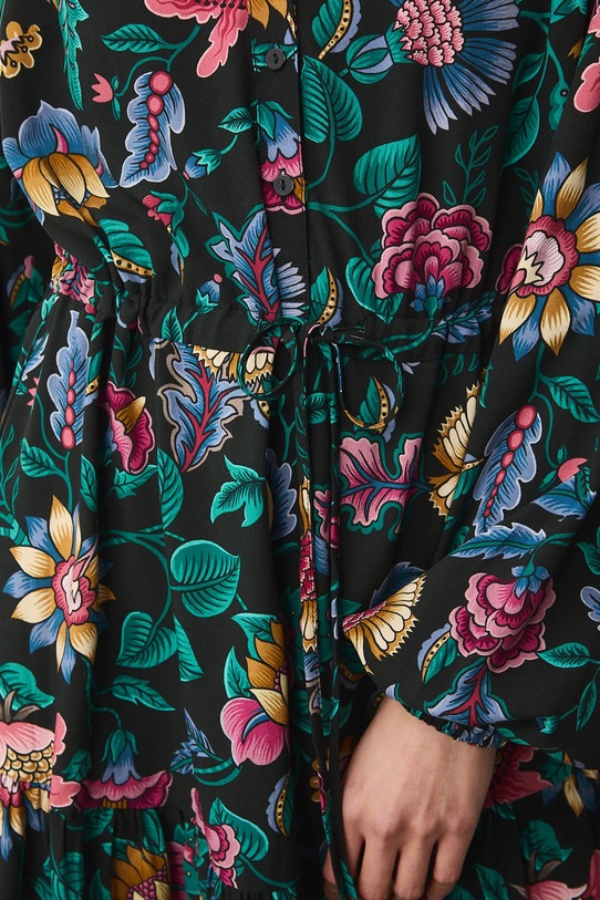 Šaty dámske mini z viskózy vzorovaná RS26-SUD031 čierna