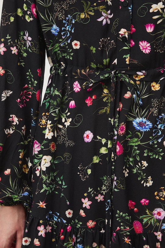 Sukienka damska mini z wiskozy wzorzysta RS26-SUD031 czarny