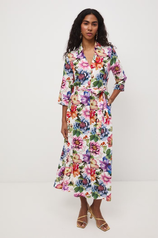 Medicine sukienka koszulowa z wiskozy biały RS26-SUD050