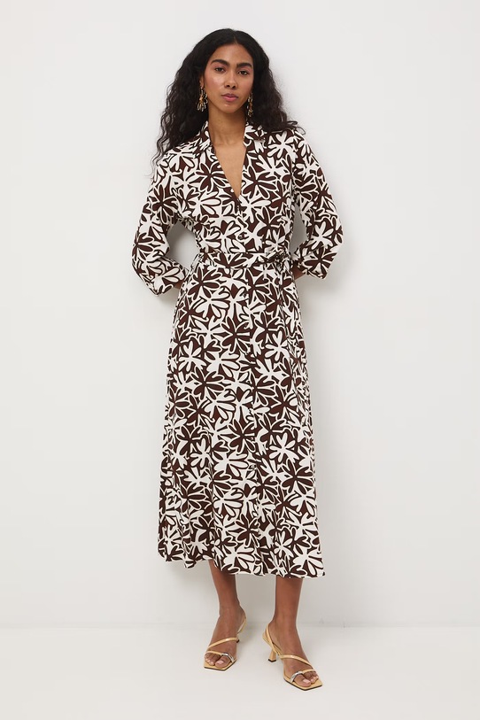 Medicine sukienka koszulowa z wiskozy beżowy RS26-SUD050