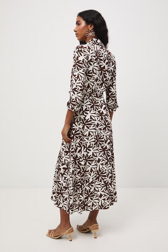 Odzież Sukienka koszulowa z wiskozy RS26-SUD050 beżowy