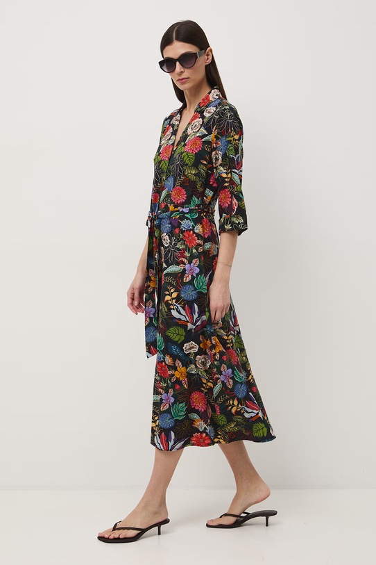 Medicine sukienka koszulowa z wiskozy czarny RS26-SUD050