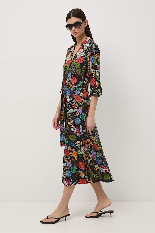 Medicine sukienka koszulowa z wiskozy czarny RS26-SUD050