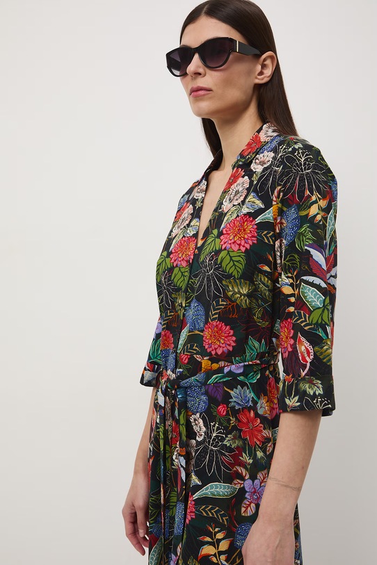 Medicine sukienka koszulowa z wiskozy czarny RS26-SUD050