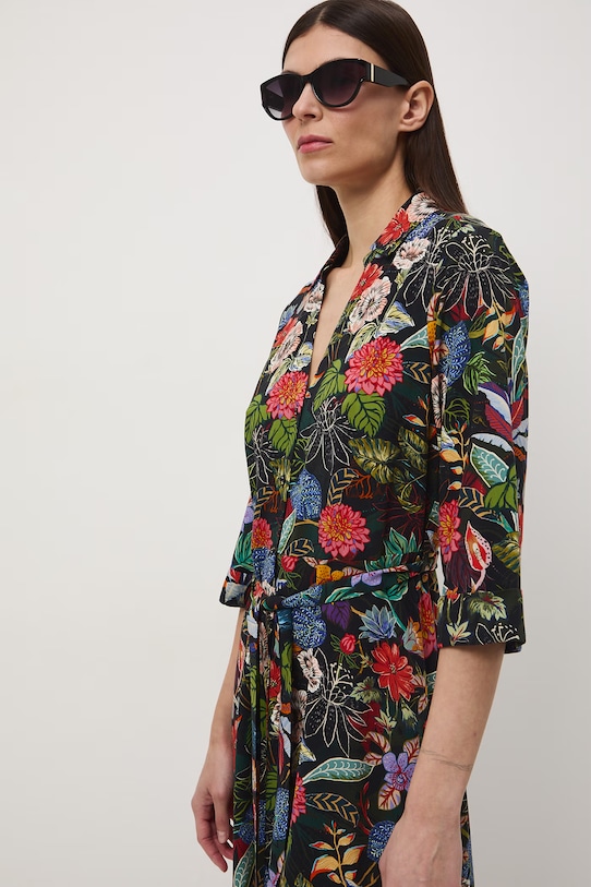 Medicine sukienka koszulowa z wiskozy czarny RS26-SUD050