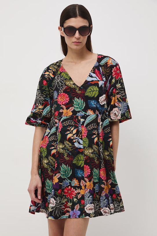 Medicine sukienka oversize z wiskozy RS26-SUD052 czarny RS26