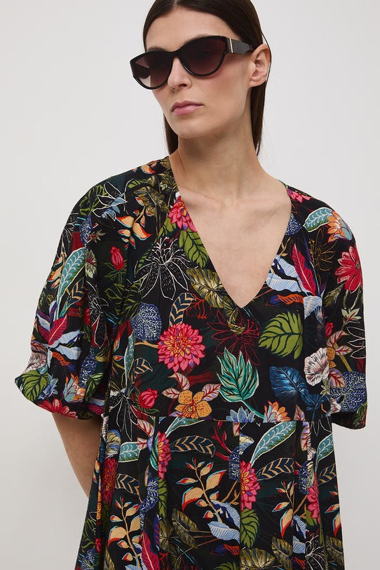 Medicine sukienka oversize z wiskozy czarny RS26-SUD052