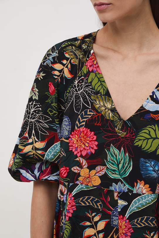 Medicine sukienka oversize z wiskozy RS26-SUD052 czarny