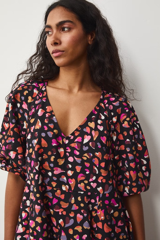 Medicine sukienka oversize z wiskozą czarny RS26-SUD052